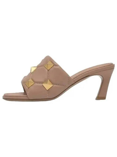 Women's Roman Studded Quilted Sandal Heels Pink - VALENTINO - BALAAN 2