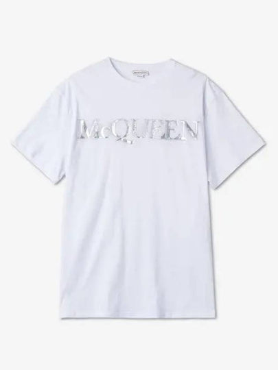 Spray Foil Print Short Sleeve T-Shirt White - ALEXANDER MCQUEEN - BALAAN 2