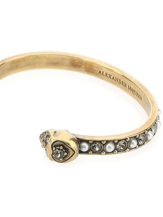 Twin Skull Thin Bracelet Gold - ALEXANDER MCQUEEN - BALAAN 3