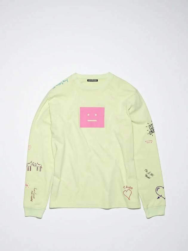 Scribble Long Sleeve T-Shirt Fluo Green - ACNE STUDIOS - BALAAN 2