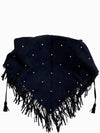 black triangle suede tassel scarf - SAINT LAURENT - BALAAN 1