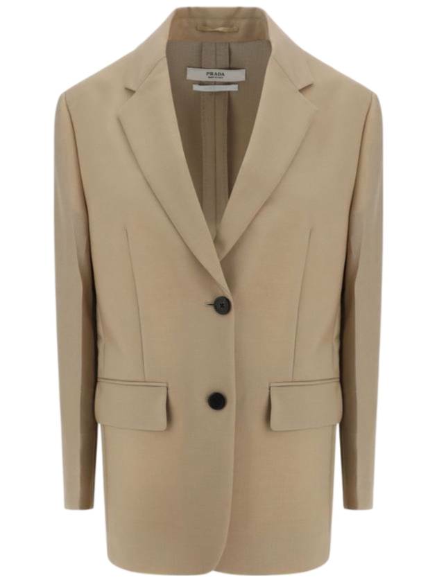 single breasted jacket beige - PRADA - BALAAN 1