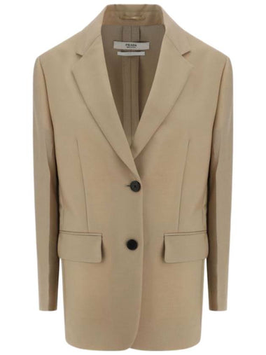 single breasted jacket beige - PRADA - BALAAN 1