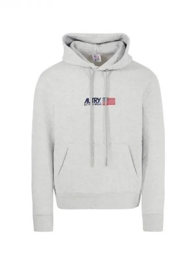 Embroidered Iconic Logo Cotton Hoodie Grey - AUTRY - BALAAN 2