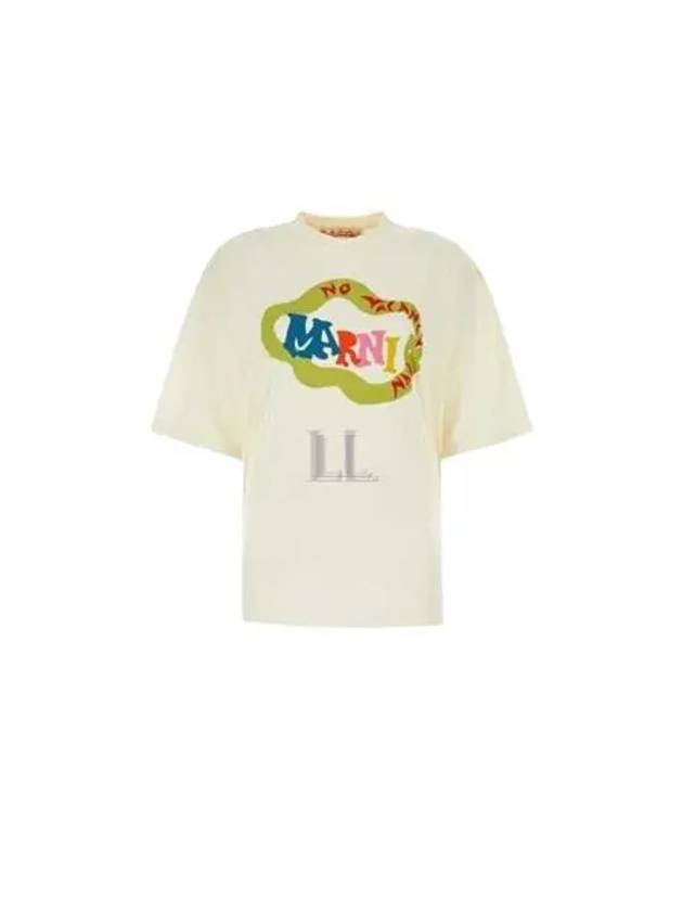 No Vacation In Snake Logo Print Short Sleeve T-Shirt White - MARNI - BALAAN 2