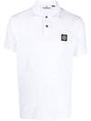 Men's Logo Patch Polo Shirt White - STONE ISLAND - BALAAN 1