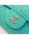 Classic caviar card wallet snap fluorescent mint champagne gold AP0214 B10583 NS837 - CHANEL - BALAAN 8