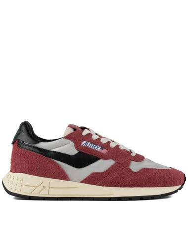 Autry Red And Black Suede And Nylon Reelwind Low Sneakers - AUTRY - BALAAN 1