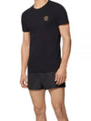 Men's Logo Medusa Cotton Short Sleeve T-Shirt Black - VERSACE - BALAAN.