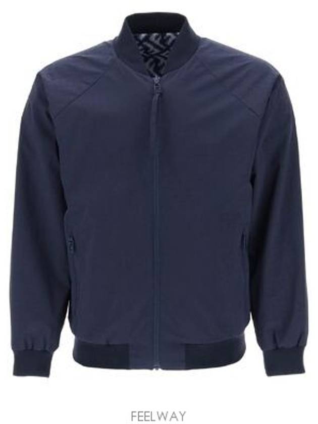 FF Motif Reversible Nylon Bomber Jacket Blue - FENDI - BALAAN 6