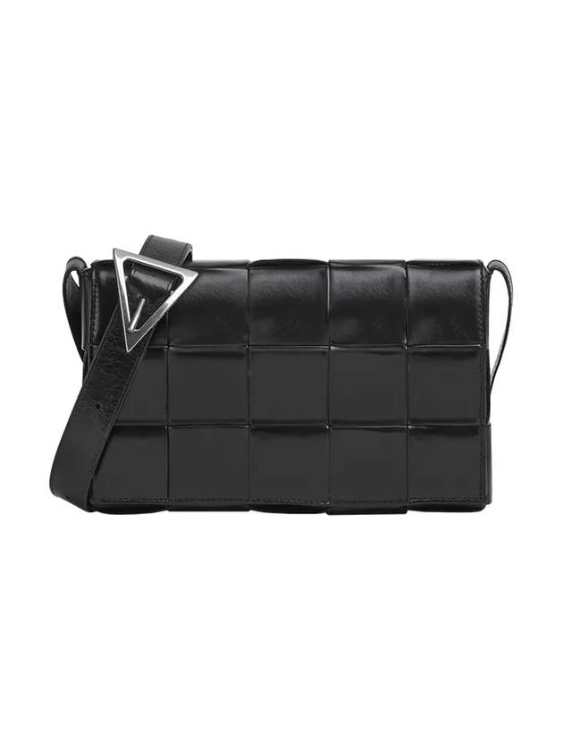 Intrecciato Triangle Buckle Cassette Cross Bag Black - BOTTEGA VENETA - BALAAN 1