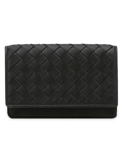 Intrecciato Flap Card Wallet Black - BOTTEGA VENETA - BALAAN 2