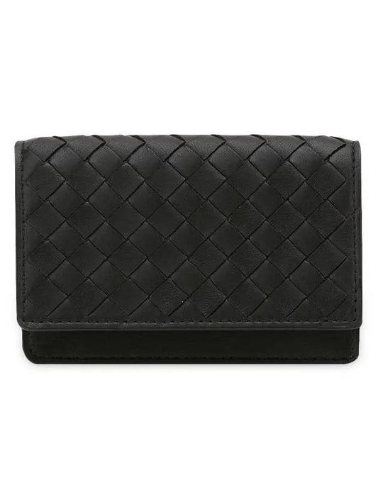 Intrecciato Flap Card Wallet Black - BOTTEGA VENETA - BALAAN 2