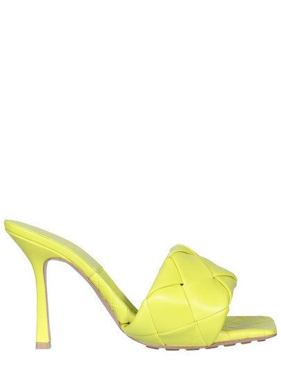 Lido Intrecciato Sandals Heel Lime - BOTTEGA VENETA - BALAAN 2