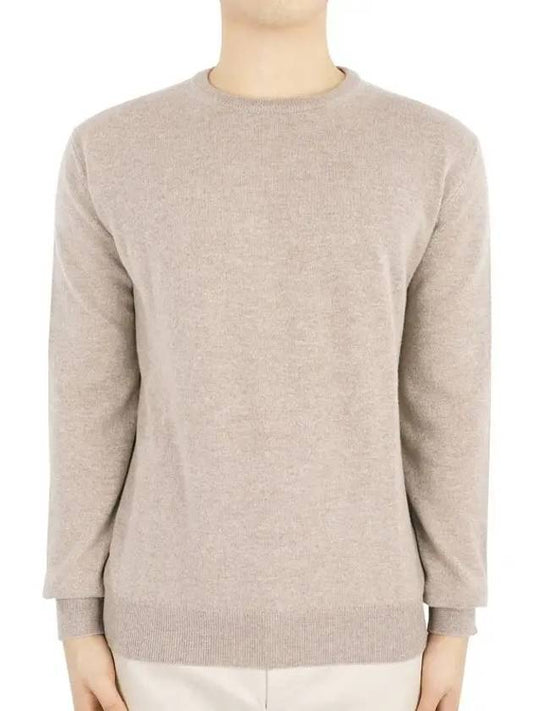 Men's Cashmere Crew Neck Knit Beige UCK10 A6110 N94 - ERMENEGILDO ZEGNA - BALAAN 2