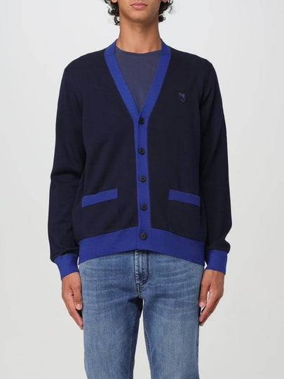 Bold Fox Head Patch Two-Tone Cardigan Ink Blue - MAISON KITSUNE - BALAAN 2