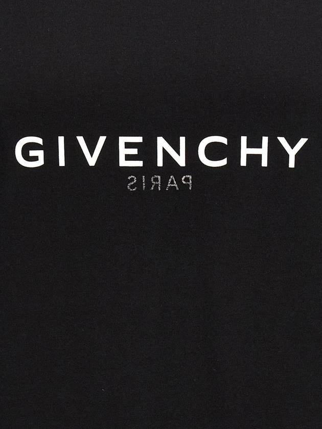 Men's Reverse Logo Round Slim Short Sleeve T-Shirt Black - GIVENCHY - BALAAN 5