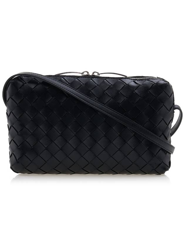 Intrecciato Leather Mini Cross Bag Black - BOTTEGA VENETA - BALAAN 4