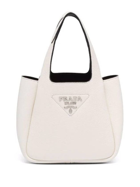 Vitello Dino Tote Bag White - PRADA - BALAAN 1