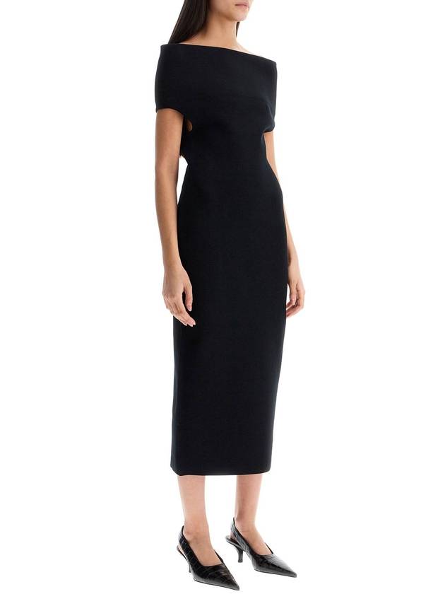 elegant black long viscose knit dress - TOTEME - BALAAN 2