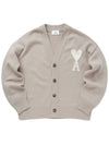 De Coeur Logo Wool Cardigan Light Beige - AMI - BALAAN 2