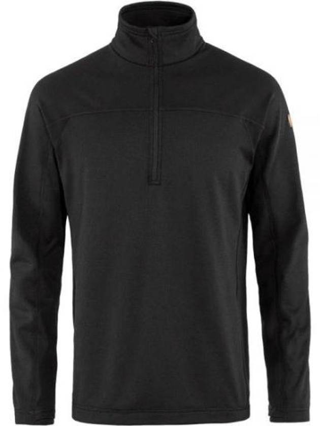 Men's Abisko Lite Fleece Half Zip Sweater Black - FJALL RAVEN - BALAAN 1