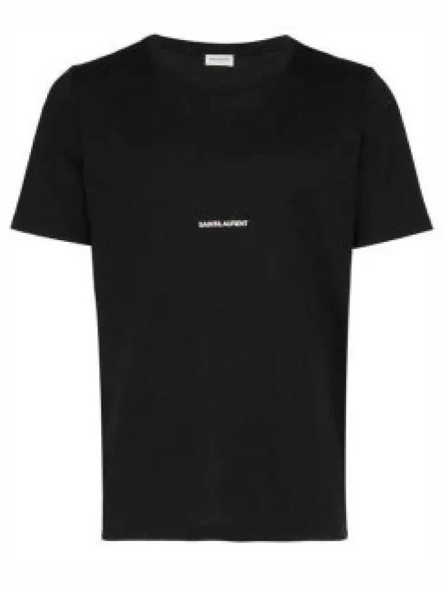 Men's Small Logo Short Sleeve T-Shirt Black - SAINT LAURENT - BALAAN 2