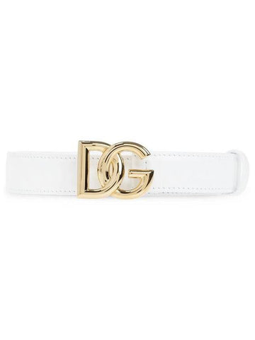 gold DG logo belt white - DOLCE&GABBANA - BALAAN 1