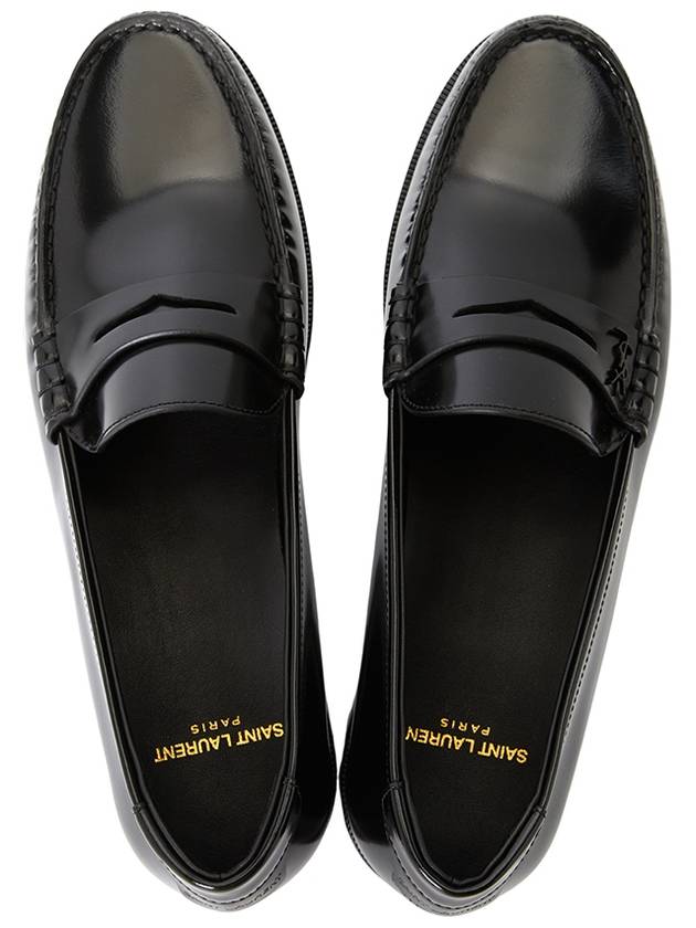 Le Leather Loafer Black - SAINT LAURENT - BALAAN 3