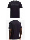 8C00023 8390T 778 Flock Logo Patch Round Short Sleeve T Shirt Blue Navy Men s TEO - MONCLER - BALAAN 4