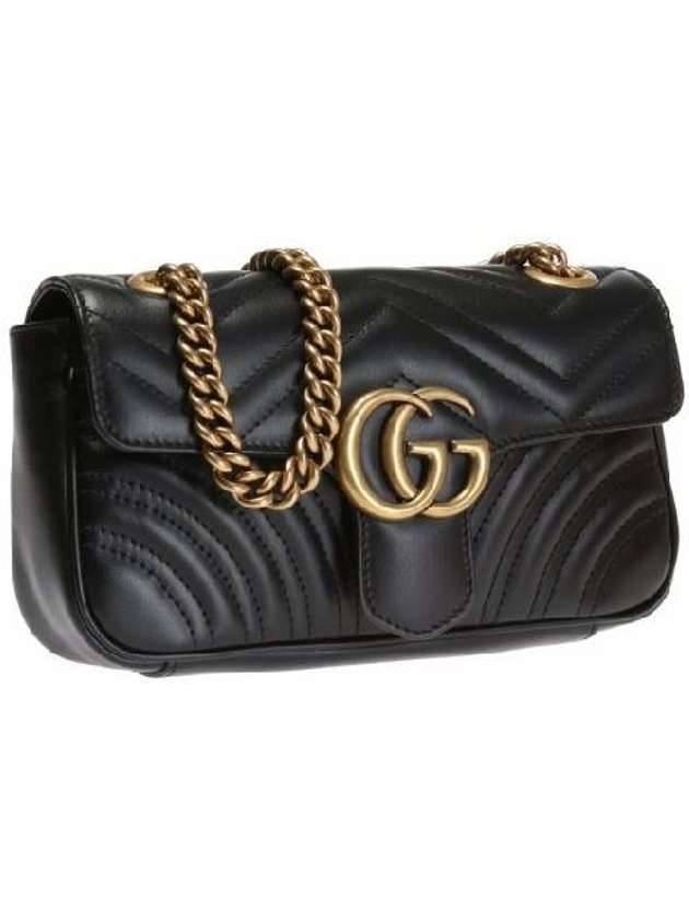 GG Marmont Matelasse Gold Chain Mini Cross Bag Black - GUCCI - BALAAN 3