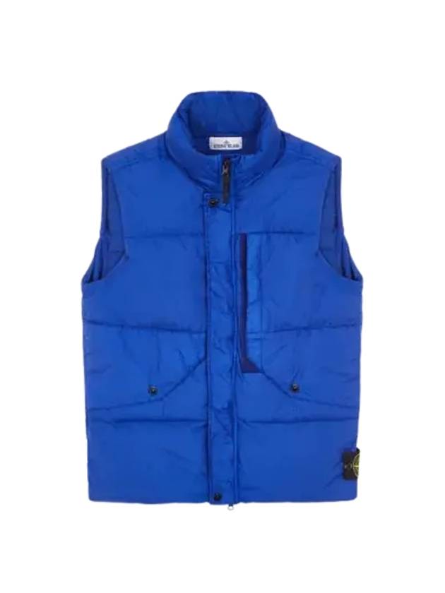 Wappen Patch High Neck Padding Vest Royal Blue - STONE ISLAND - BALAAN 2