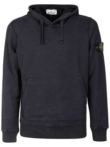 Wappen Patch Cotton Fleece Hoodie Navy - STONE ISLAND - BALAAN 1