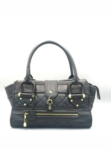 Black leather quilted Prorsum tote bag - BURBERRY - BALAAN 1