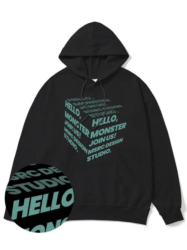 Cube Jade Green Overfit Hoodie Black - MONSTER REPUBLIC - BALAAN 3