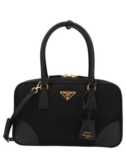 Re-Edition 1978 Re-Nylon Saffiano Leather Medium Tote Bag Black - PRADA - BALAAN 2