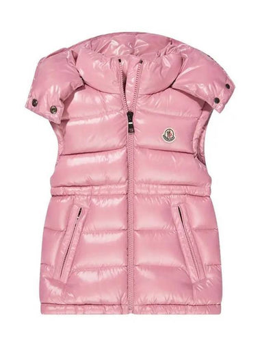 Kids Ania Logo Down Vest Pink - MONCLER - BALAAN 1