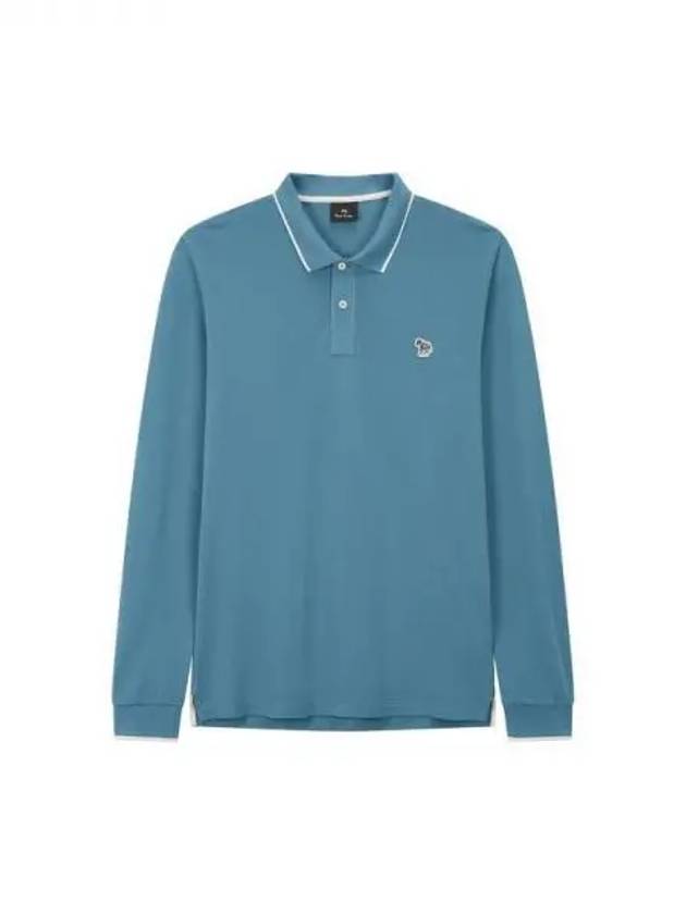 PS Long Sleeve Pique Polo Shirt Blue 270611 - PAUL SMITH - BALAAN 1