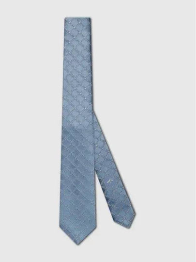 Logo Silk Jacquard Tie Light Blue - GUCCI - BALAAN 2