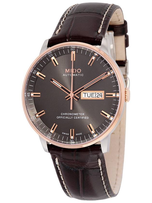 Mido Commander II Grey Dial Maroon Leather Men's Watch M0214312606100 - MIDO - BALAAN 1