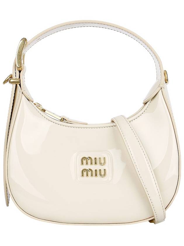 Logo Leather Hobo Shoulder Bag White - MIU MIU - BALAAN 3