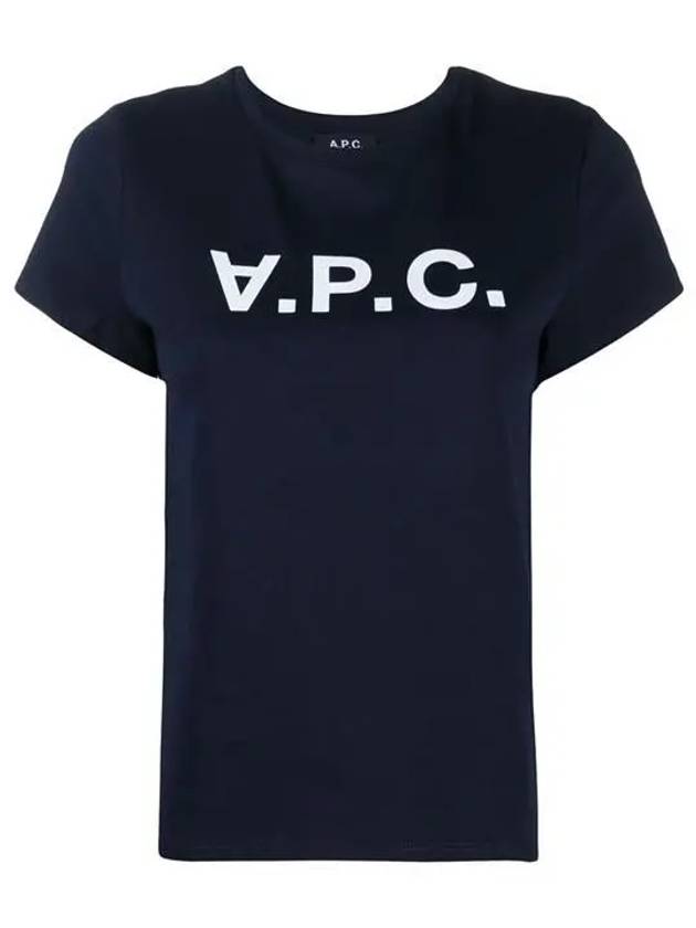 VPC Logo Organic Cotton Short Sleeve T-Shirt Navy - A.P.C. - BALAAN 2