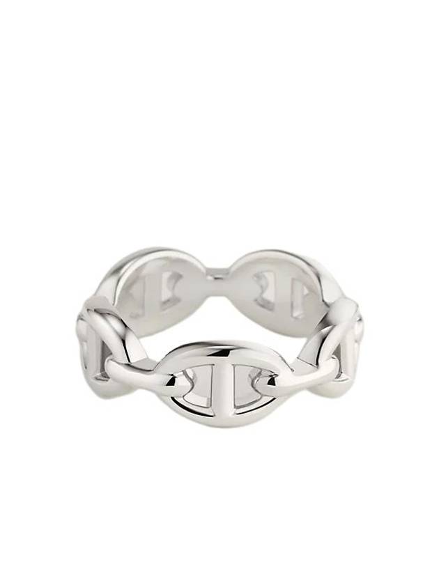 Small Chaine D'Ancre Enchainee Ring Silver - HERMES - BALAAN 2