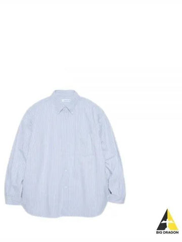 Button Down Stripe Wind Shirt Sax SUGF352 SX - NANAMICA - BALAAN 1