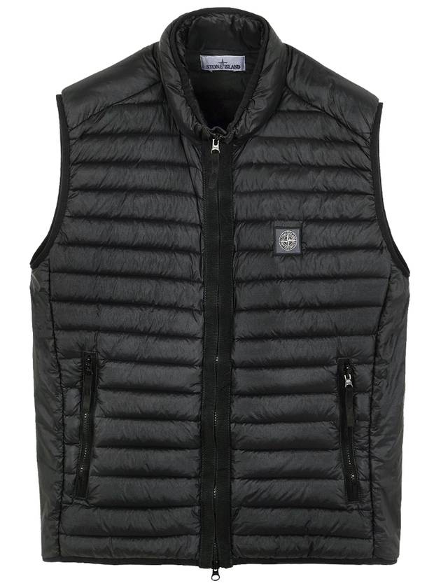 Men's Logo Patch Puffer Vest Black - STONE ISLAND - BALAAN 2