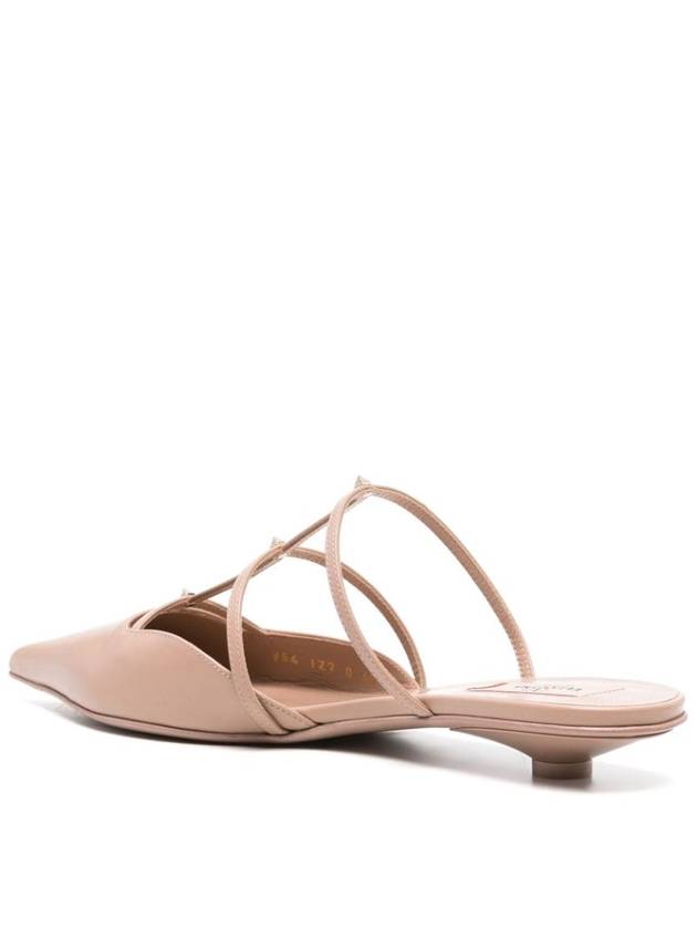 Rockstud Wispy Pointed Toe Mules Beige - VALENTINO - BALAAN 4