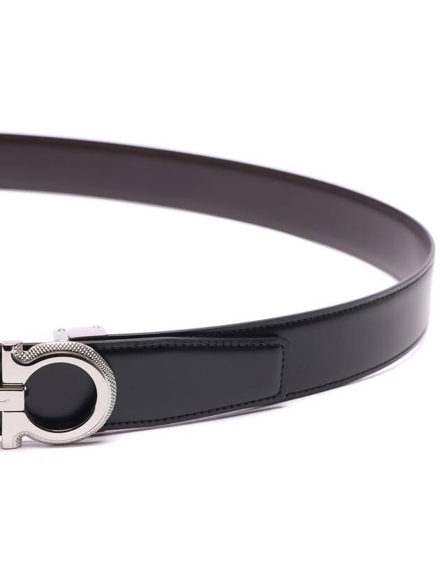 Gancini Reversible Belt Black Brown - SALVATORE FERRAGAMO - BALAAN 6