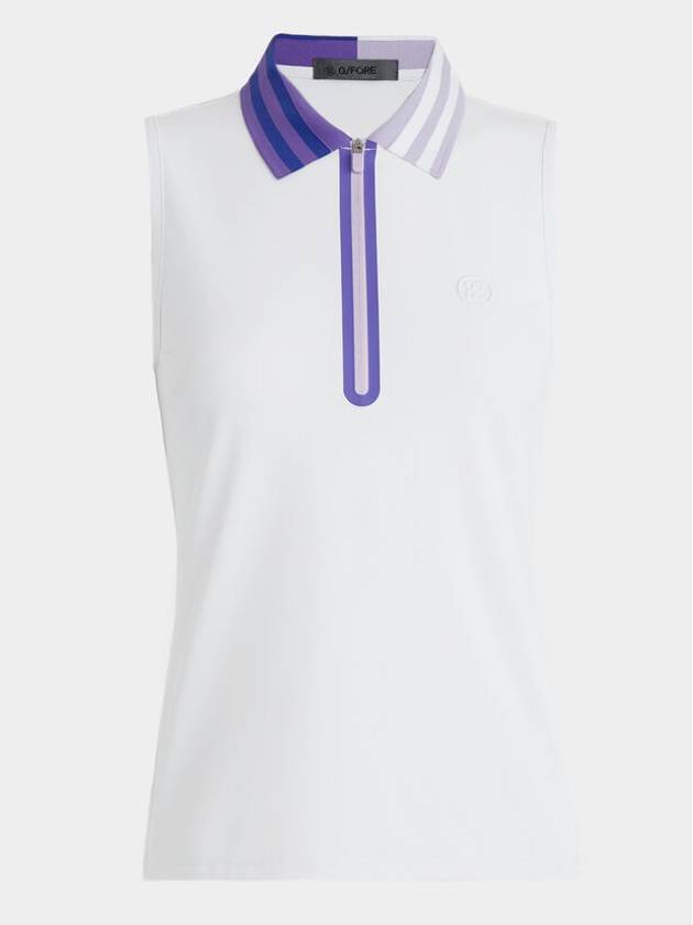 Quarter Zip Tech Pique Sleeveless Polo Snow - G/FORE - BALAAN 2