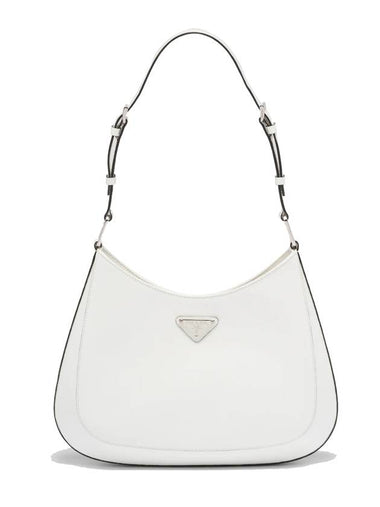 Cleo Brushed Shoulder Bag White - PRADA - BALAAN 1