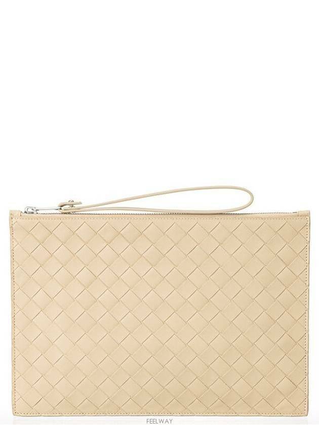 Intrecciato Strap Large Clutch Bag Porridge - BOTTEGA VENETA - BALAAN 2